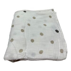 Aden & Anais Gray Tan Polka Dot Muslin Swaddle Baby Blanket 100% Cotton